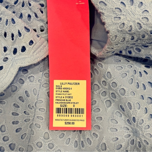 Lilly Pulitzer Ryann Eyelet Shift Dress Sleeveless Sundress with Flutter Sleeves - Picture 8 of 10